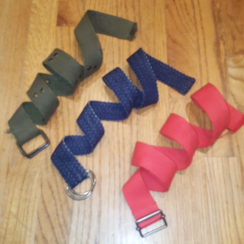 Set of 3 Woven Cotton Boy's Belts
